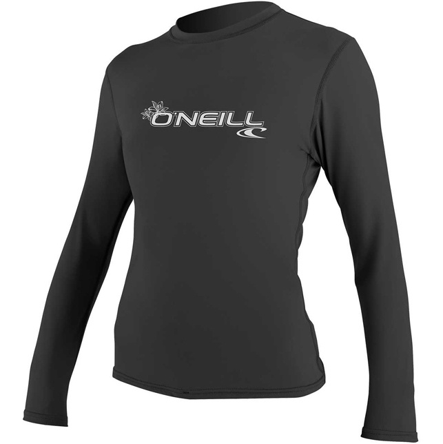 2026 O'Neill Womens Basic Skins Long Sleeve Rash Tee 4340 - Black